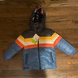 Striped animal, reversible, parka NEW WITH TAGS